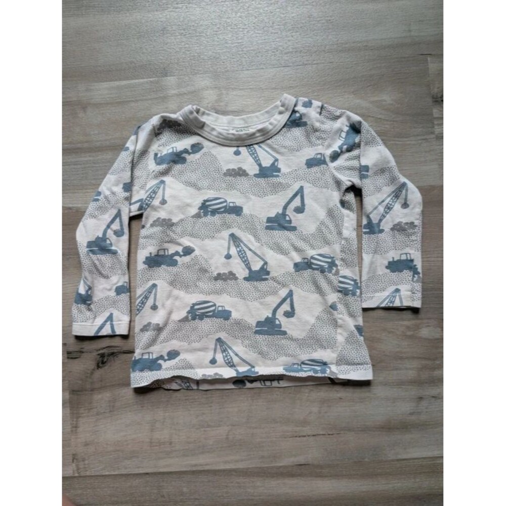 Winter Water Factory Digger Print Long Sleeve Top, 3T (U2)